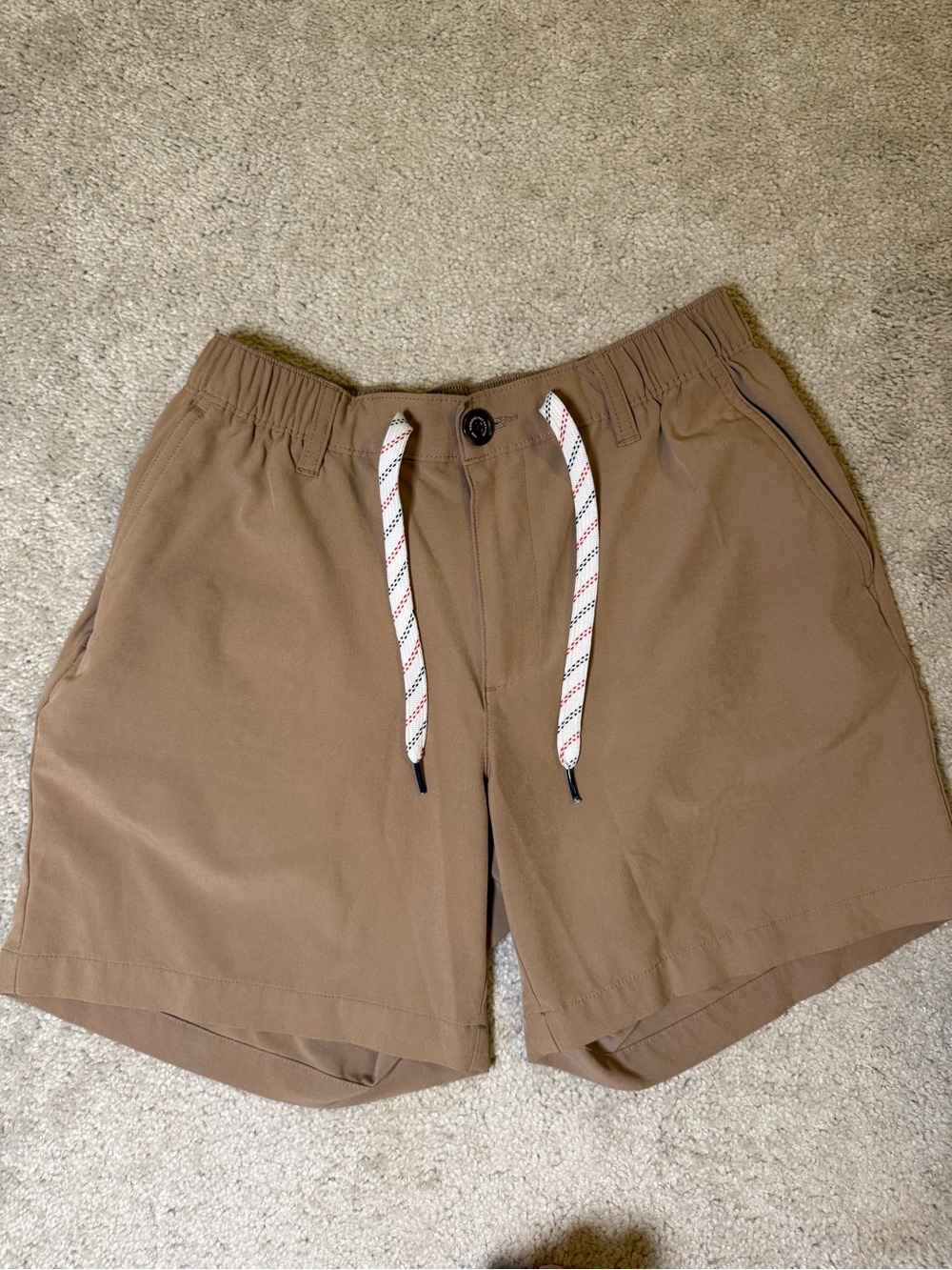 chubbies Men's Flat-Front Drawstring Shorts in Brown